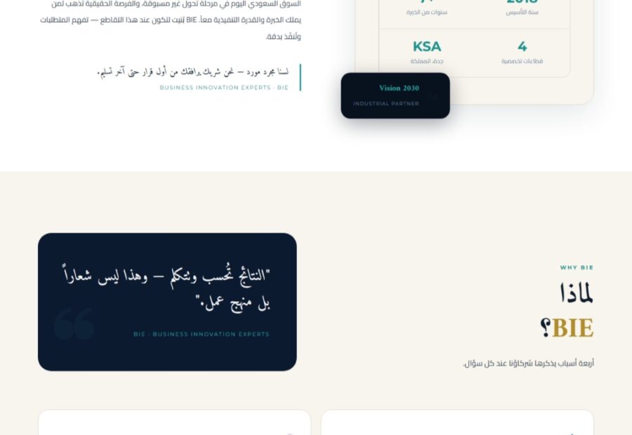 تطوير الموقع الإلكتروني لشركة خبراء ابتكار الأعمال في المملكة العربية السعودية